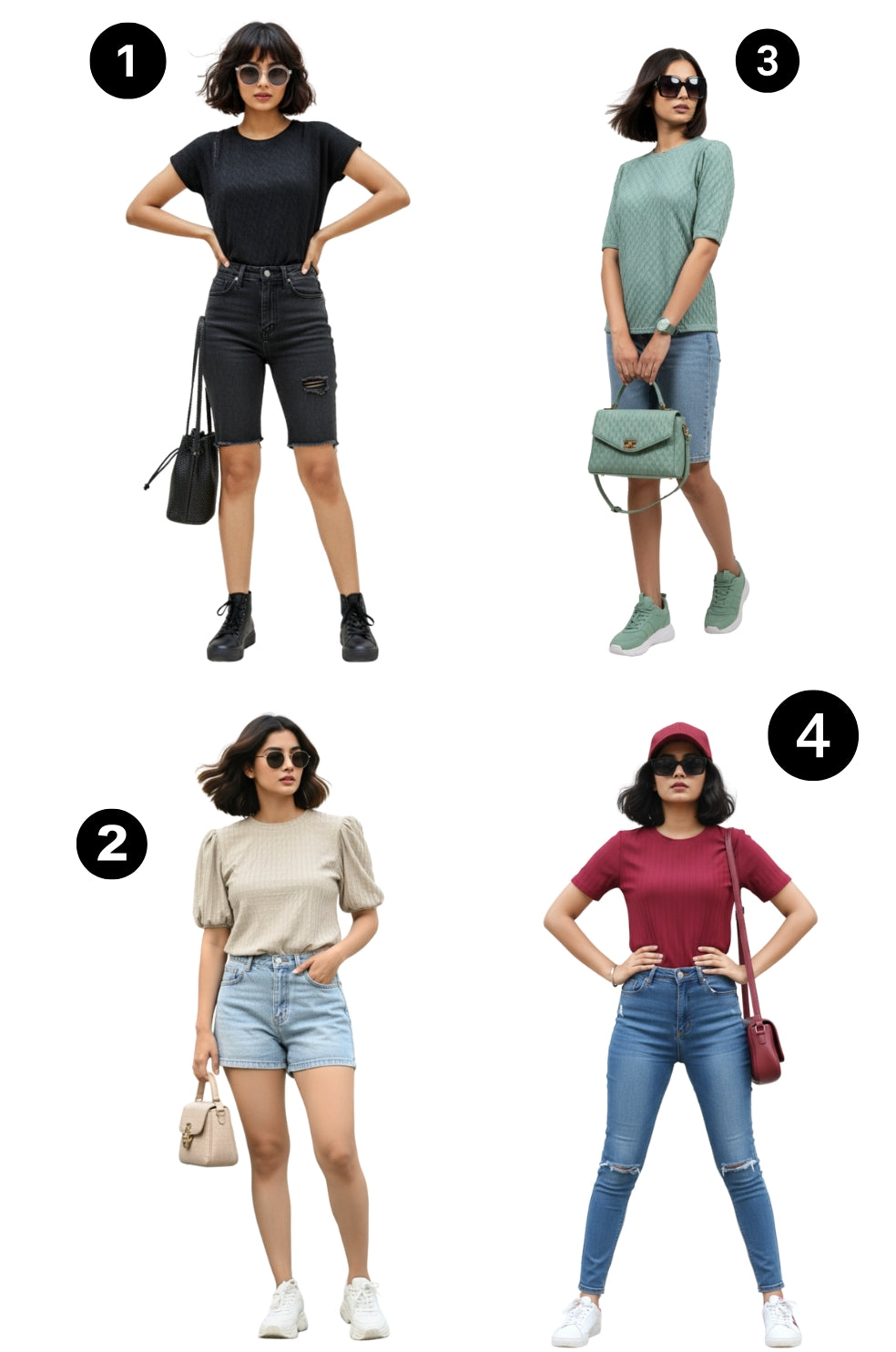 Women's Western Wear Top Combo pack of 4