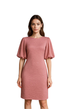 Puff Sleeve Dress for Women in Pink