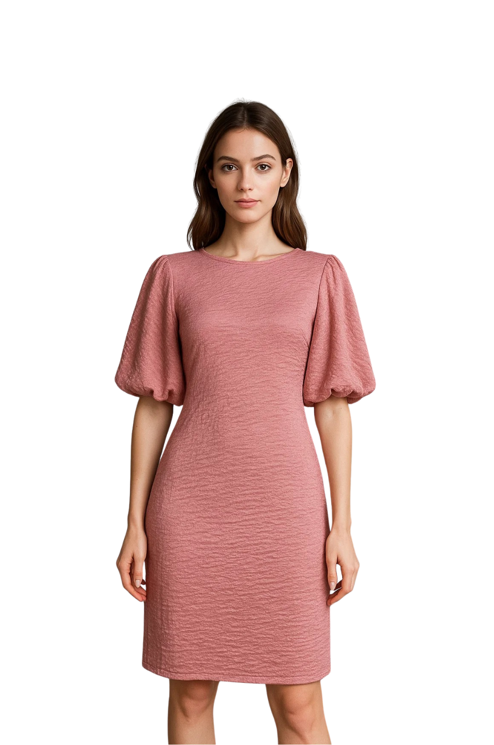 Puff Sleeve Dress for Women in Pink