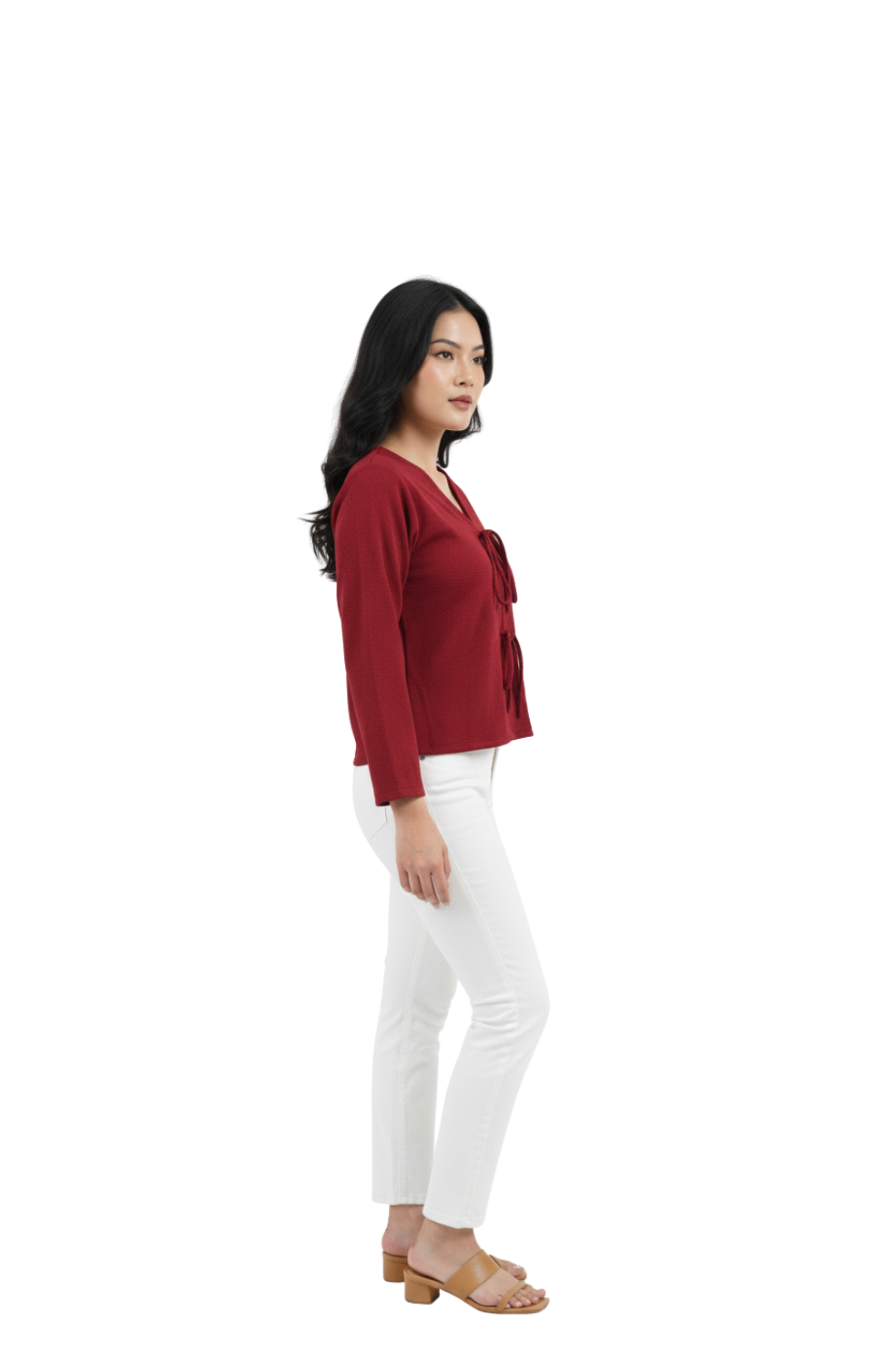 Red Tie-Up Shrug for Women | Lightweight Layered Look | Hava Fashions