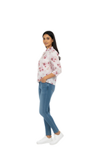 Floral High Neck Top for Women in Pink