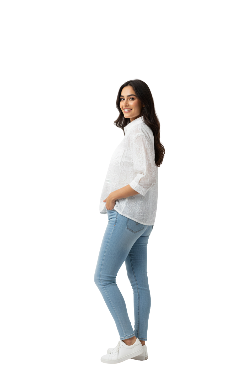 Women’s White Embroidered Shirt