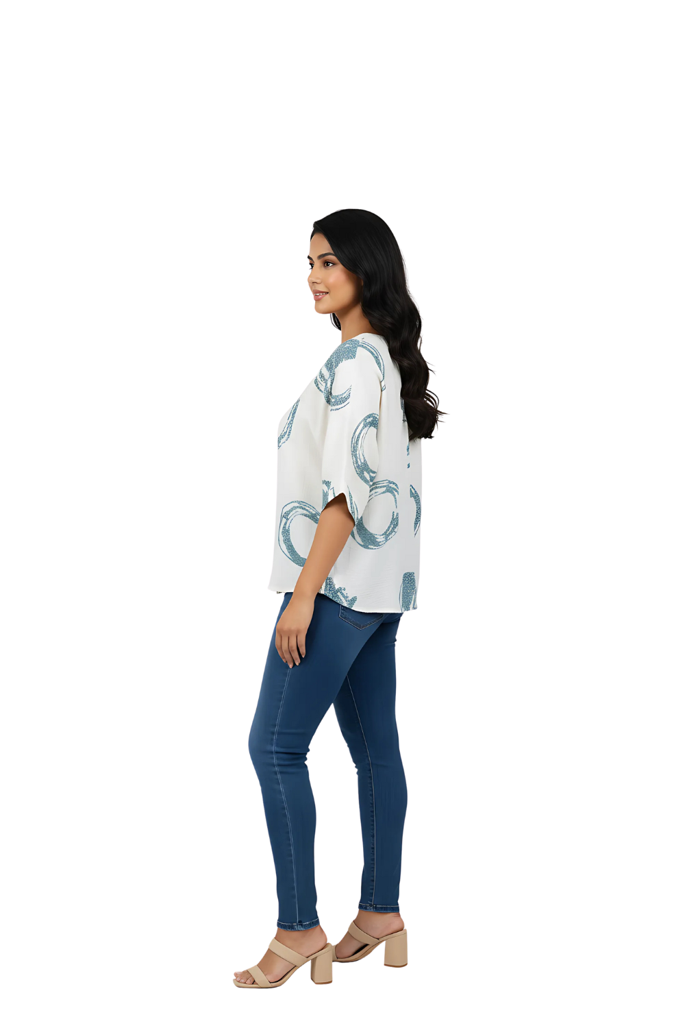 Printed Tops for Women in White