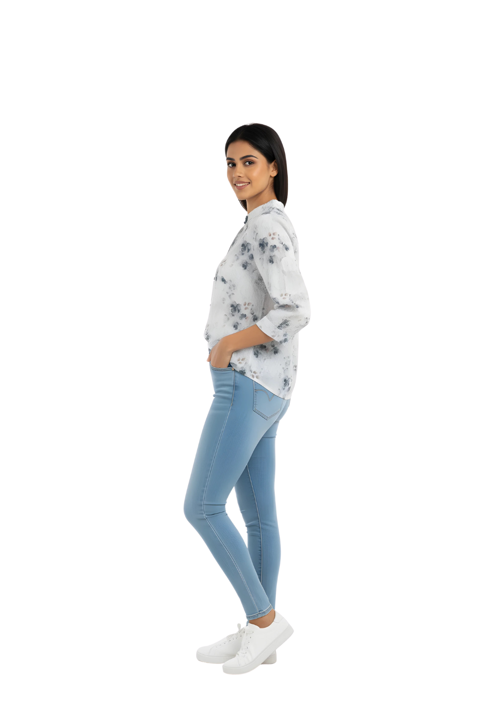 White Floral Print for Women