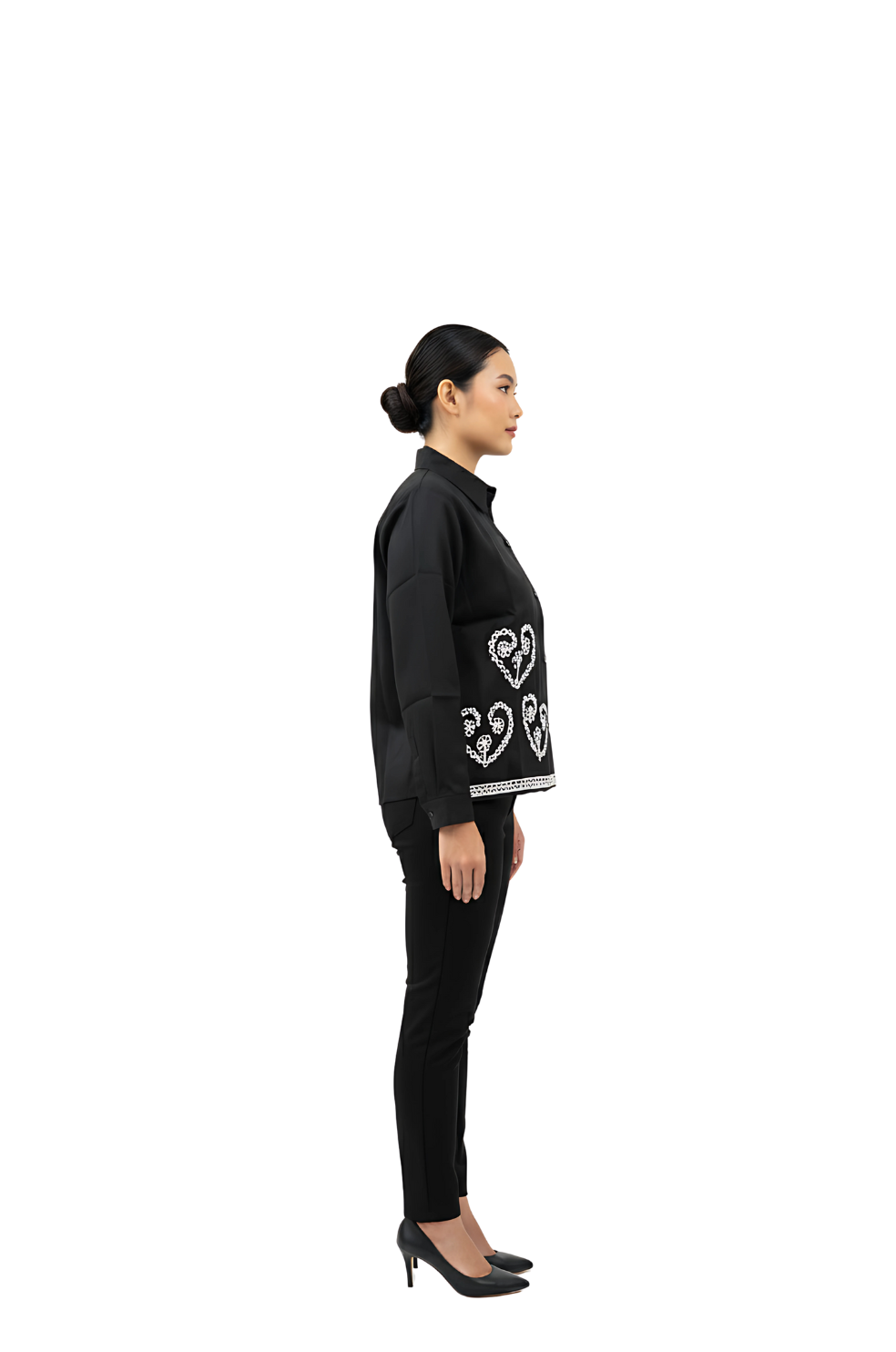 Women's Embroidered Tops for Women in Black
