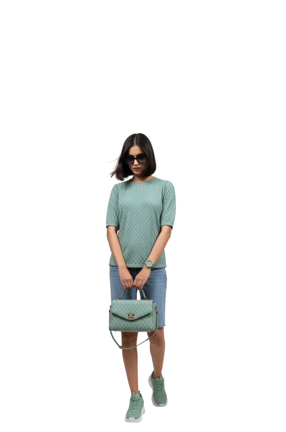 Textured Knit Top for Women in Green | Stylish Casual Wear | Hava Fashions