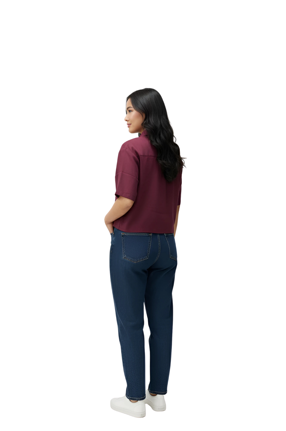 Women's Embroidered Tops for Women in Maroon