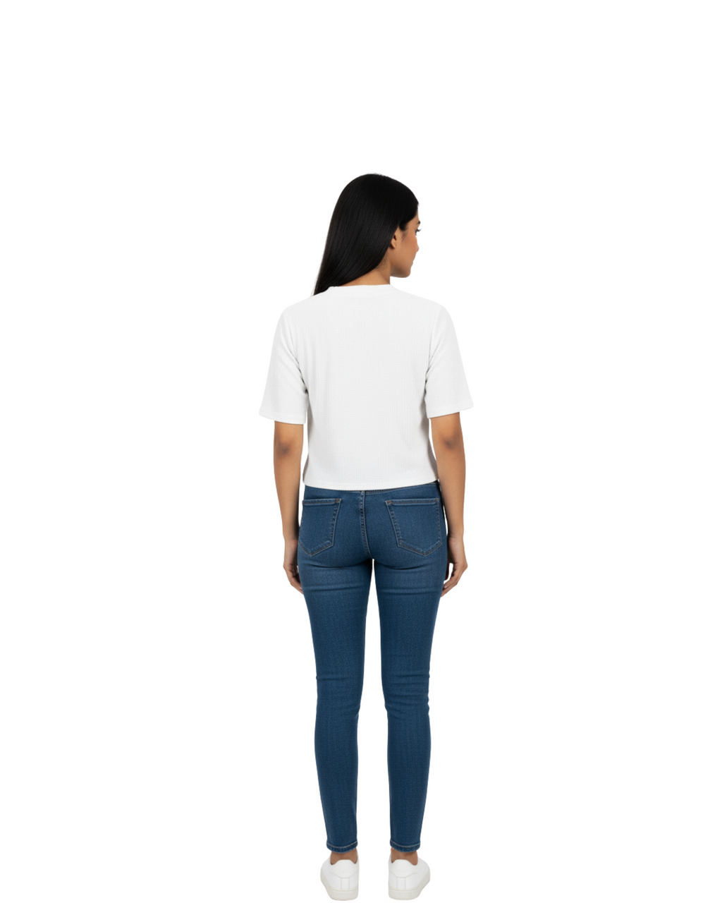 White Flower Short Top for Women