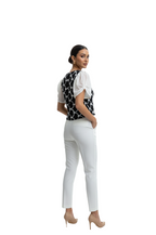 Puff Sleeve Top for Women in White Black