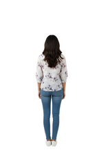 Floral High Neck Top for Women in Purple