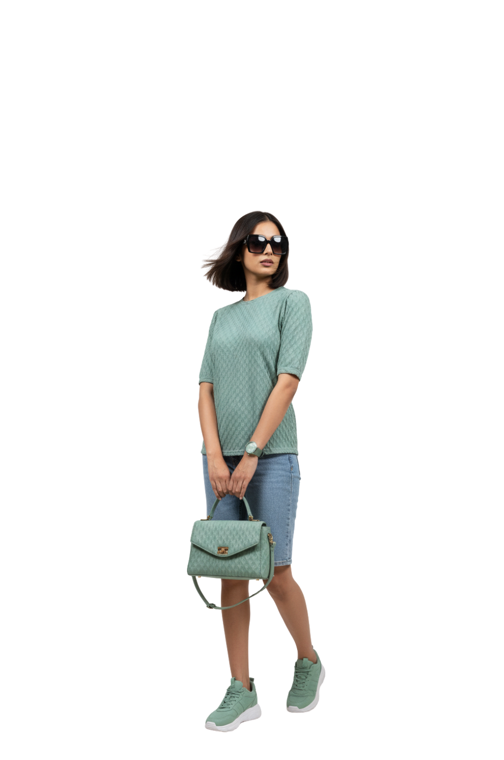Textured Knit Top for Women in Green | Stylish Casual Wear | Hava Fashions