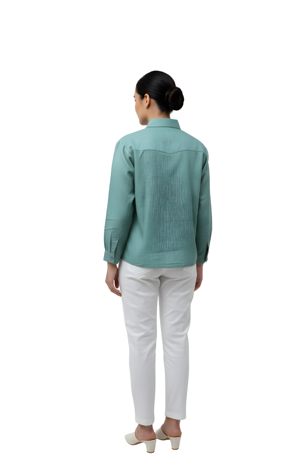 Embroidery Shirts for Women in Seafoam Green