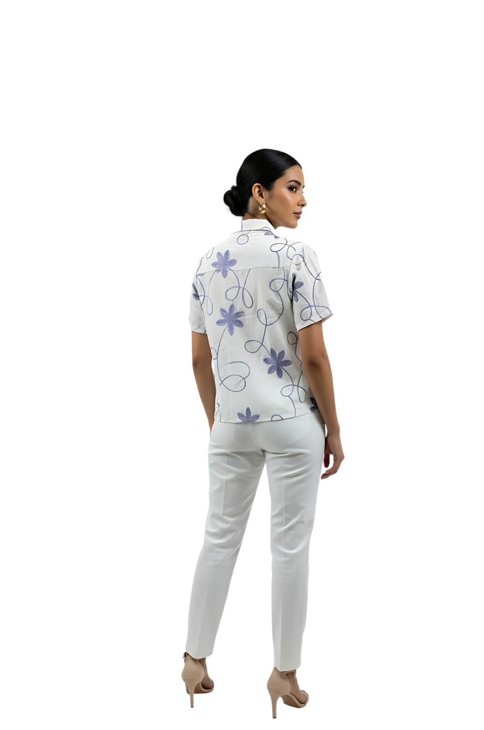 Embroidery Top for Women in Purple
