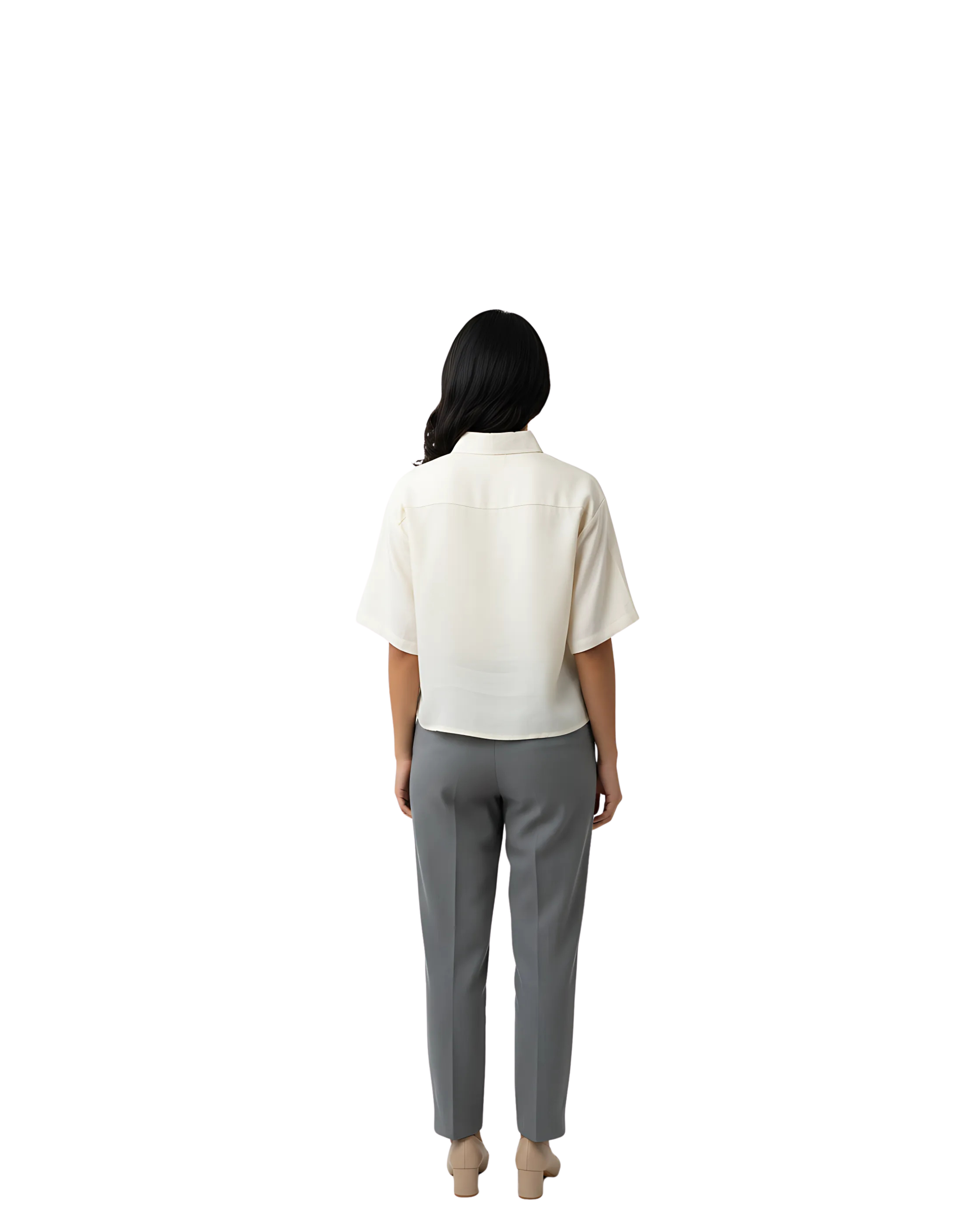 Flower Embroidery Designs Shirt for Women in Cream Colour
