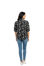 White Cotton Hand Embroidery Designs Top for Women in Black
