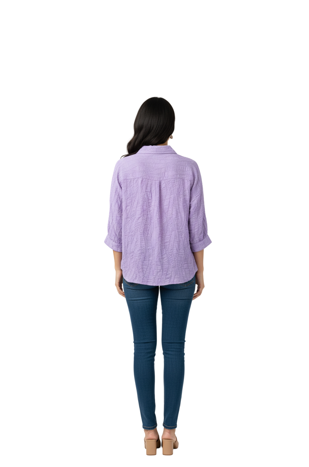 Oversized Shirt for Women in Lavender | Loose Fit Casual Shirt | Hava Fashions