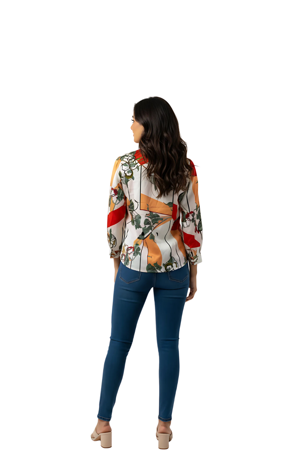 Geo Printed Crepe Fabric Top for Women