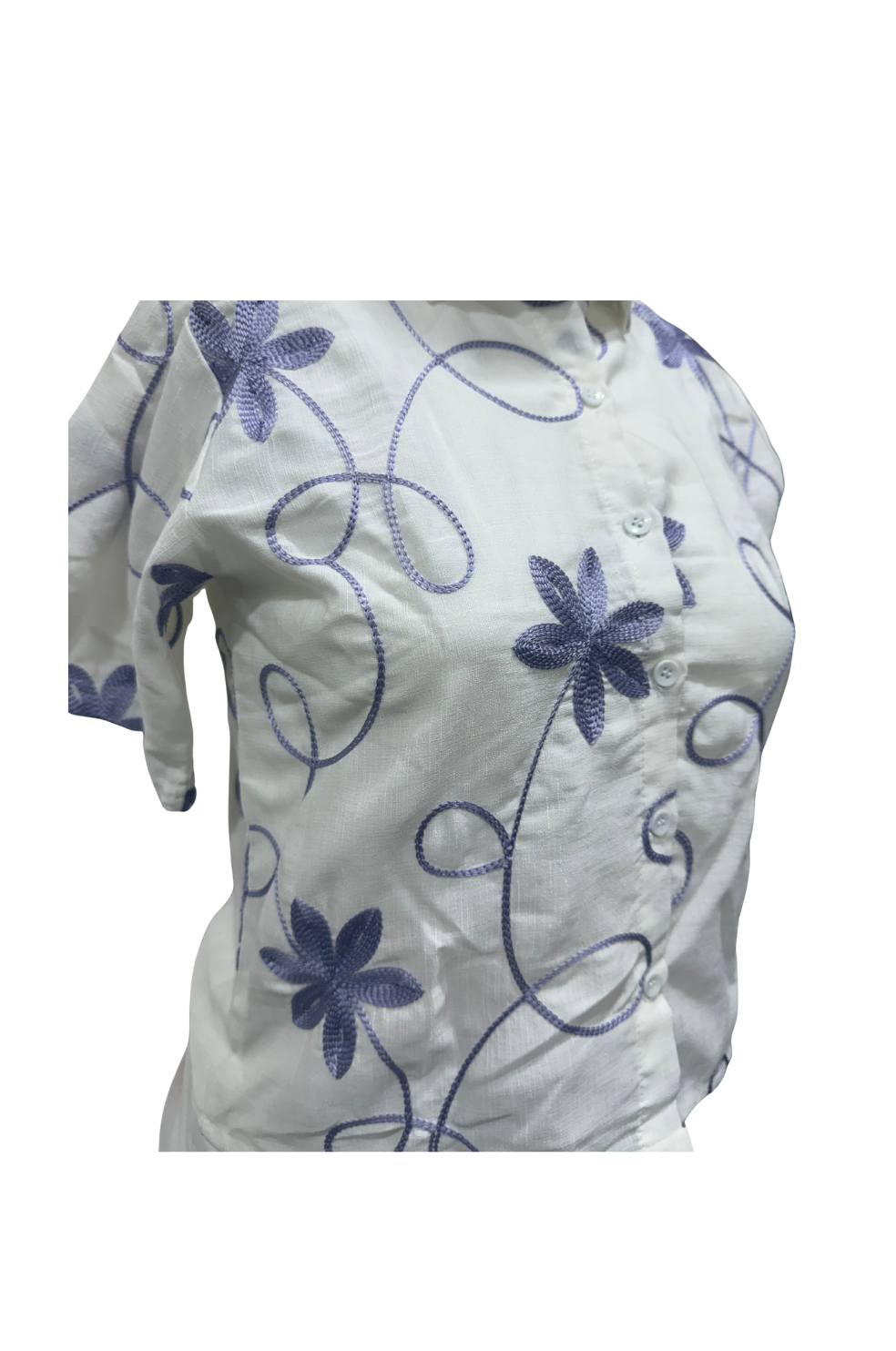 Embroidery Top for Women in Purple