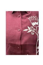 Women's Embroidered Tops for Women in Maroon
