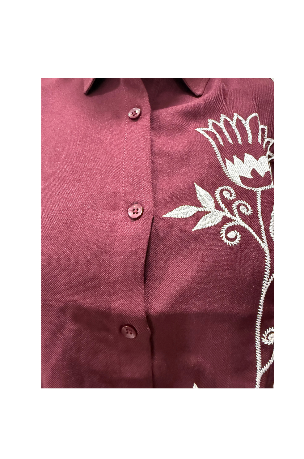 Women's Embroidered Tops for Women in Maroon