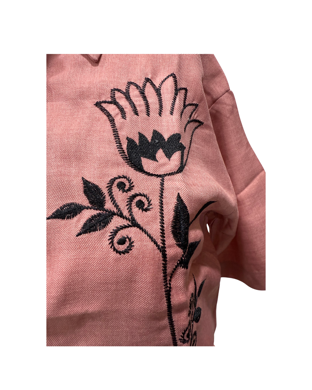 Floral Pattern Cotton Shirt for Women in Pink