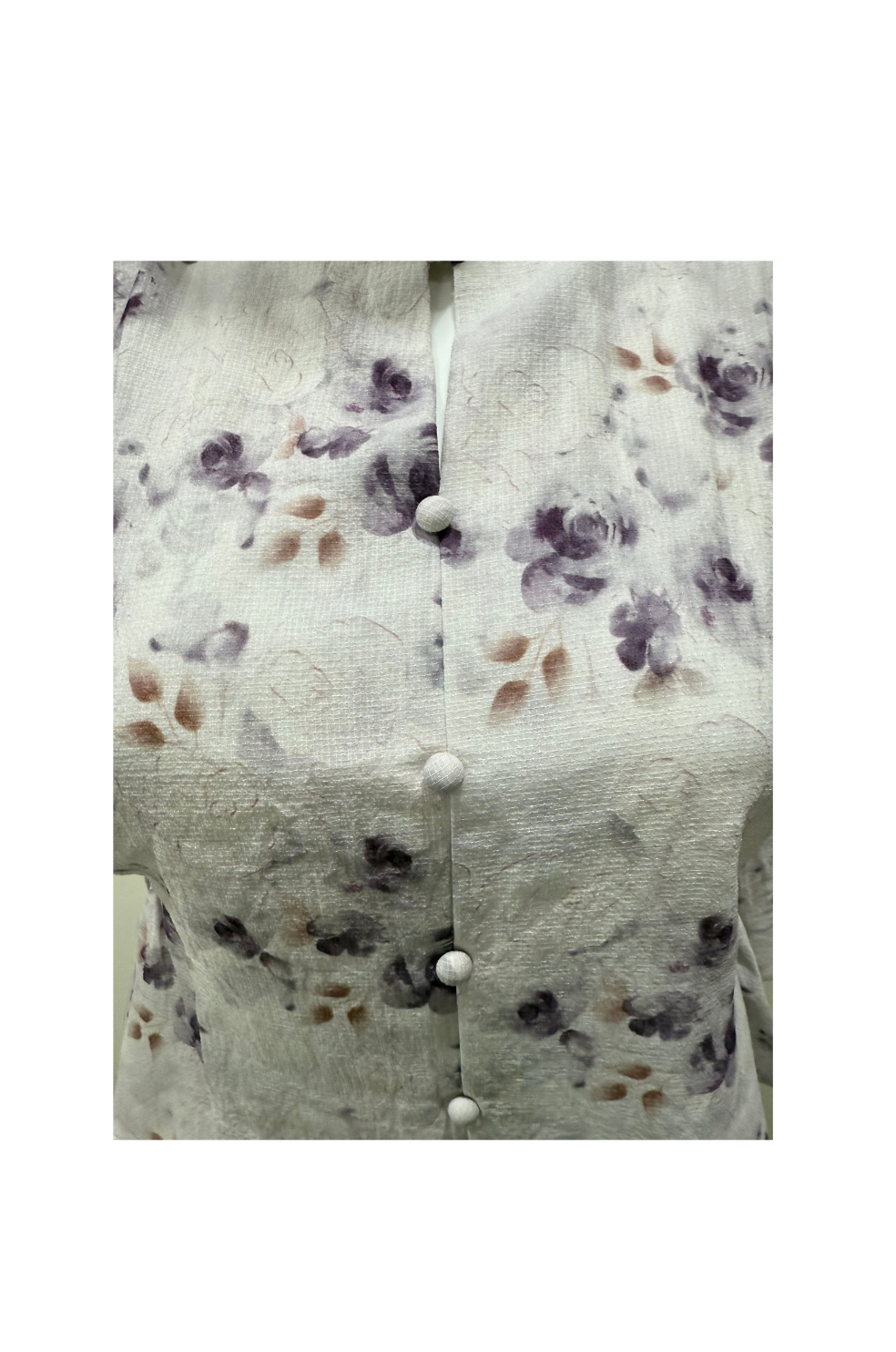 Floral High Neck Top for Women in Purple