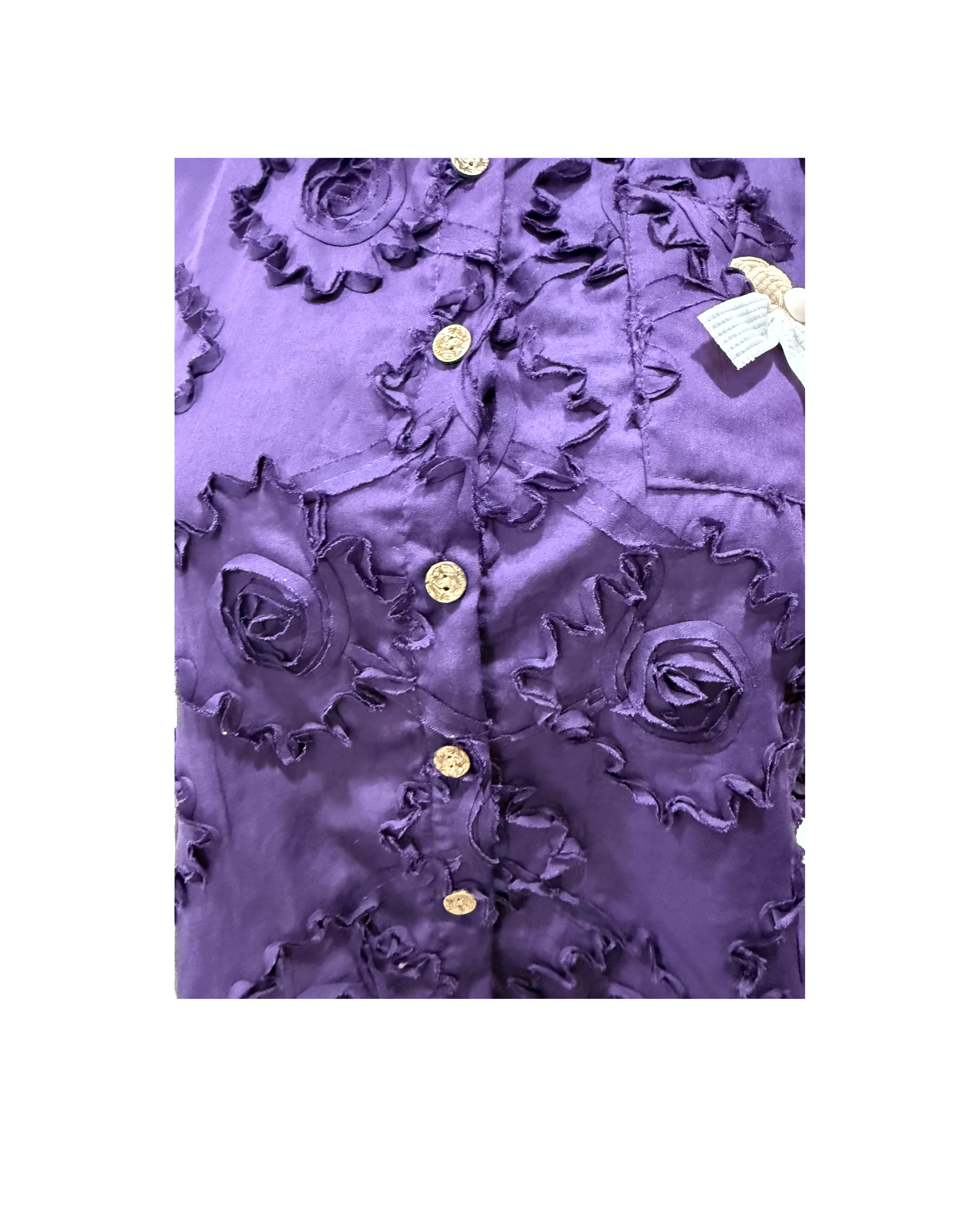 Floral Pattern Cotton Shirt for Women in Purple