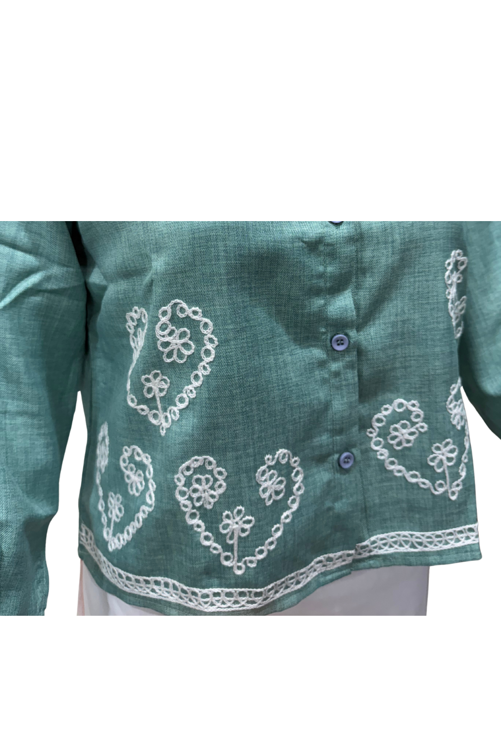 Embroidery Shirts for Women in Seafoam Green