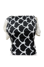 Puff Sleeve Top for Women in White Black