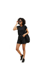 Half Sleev Women's Knit Tops in Black