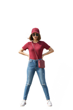 Plain Casual Textured Ribbed T-Shirt for Women in Maroon