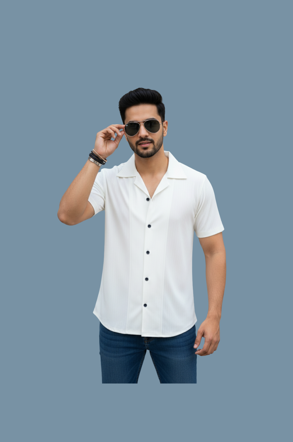 Men’s Slim Fit Shirt in White Colour