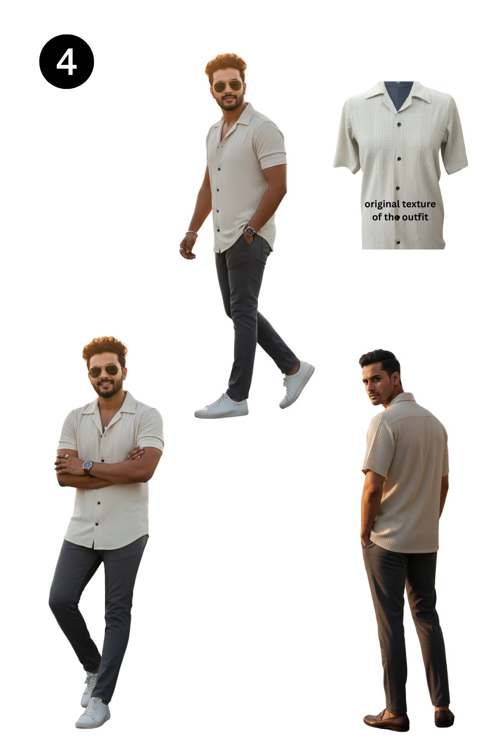Mens Half Sleeve Shirt Combo Pack of 4