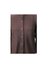 Band Collar Semi Formal Shirt for Women in Coffee Brown | Hava Fashions