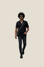 Crochet Shirt for Men in Black