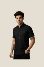 Crochet Shirt for Men in Black