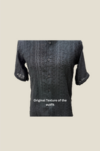 Crochet Shirt for Men in Black