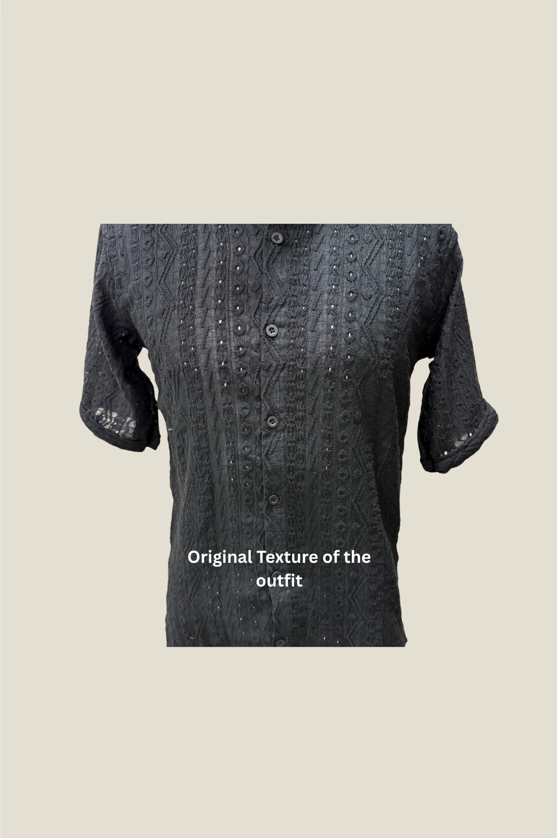 Crochet Shirt for Men in Black