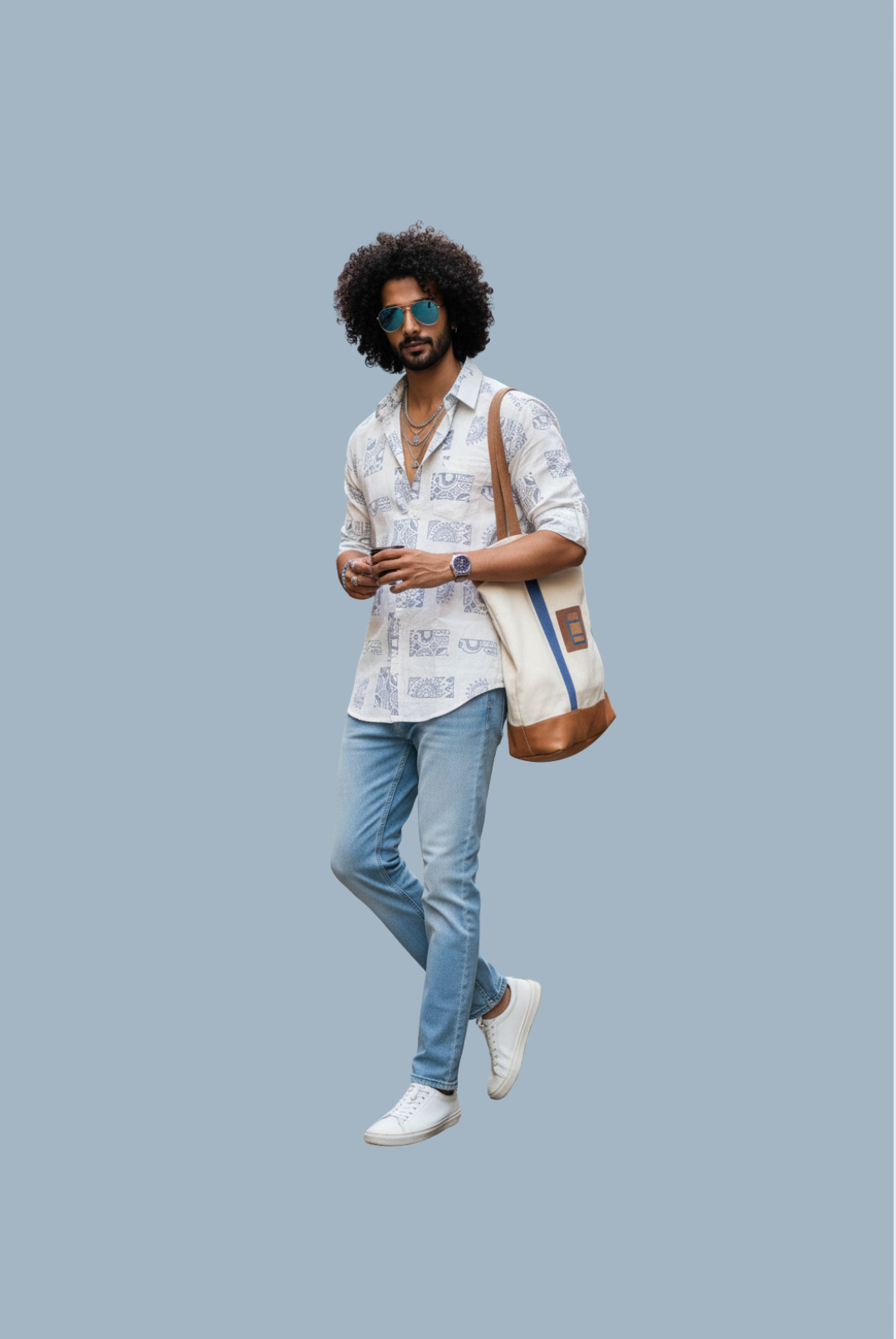 Geometric Pattern Chikankari Shirts for Men
