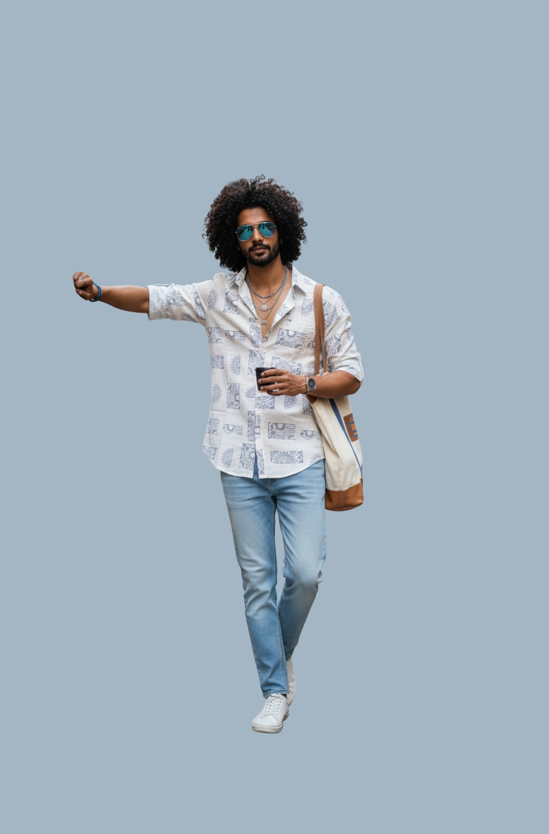 Geometric Pattern Chikankari Shirts for Men