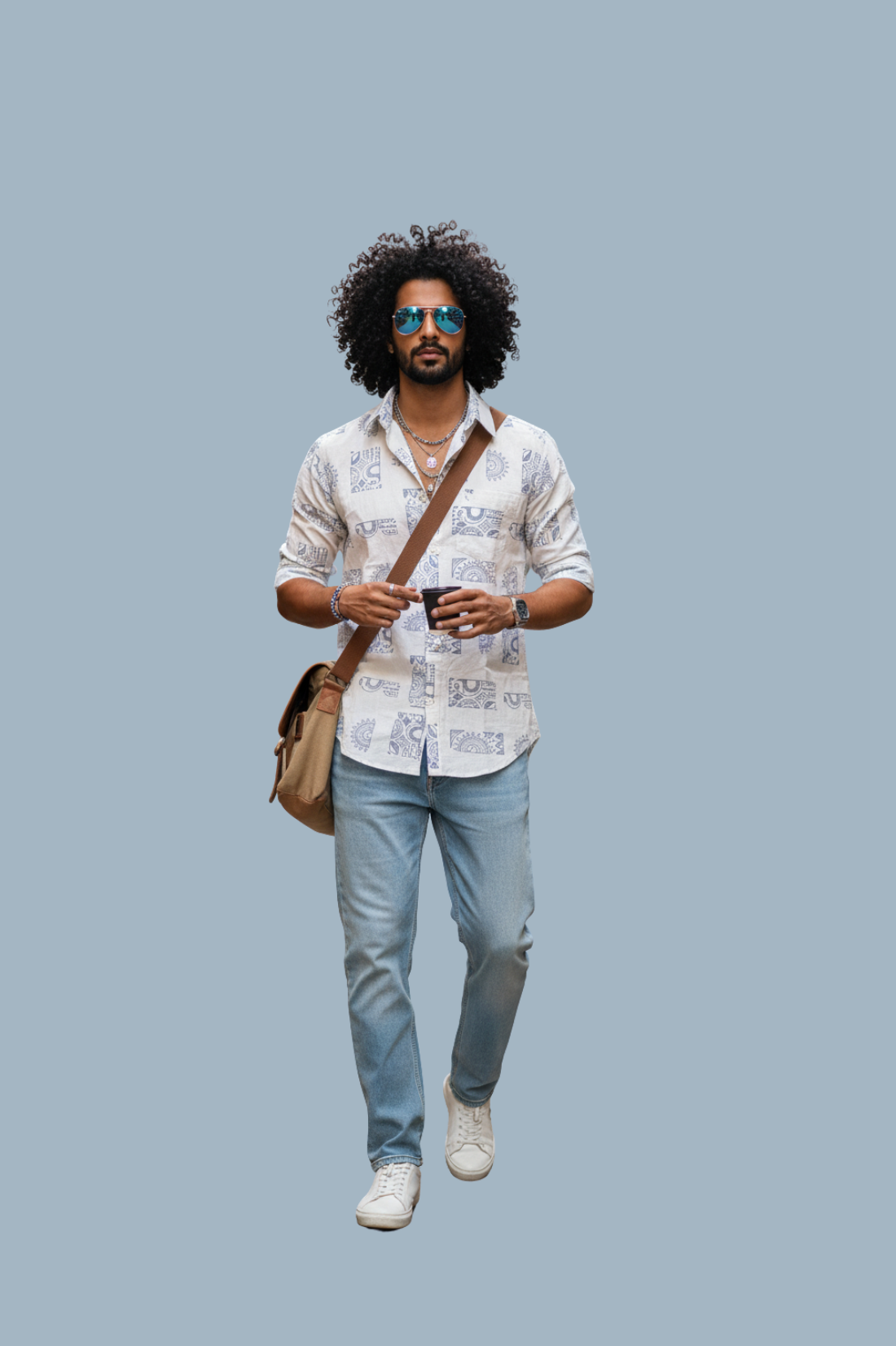 Geometric Pattern Chikankari Shirts for Men