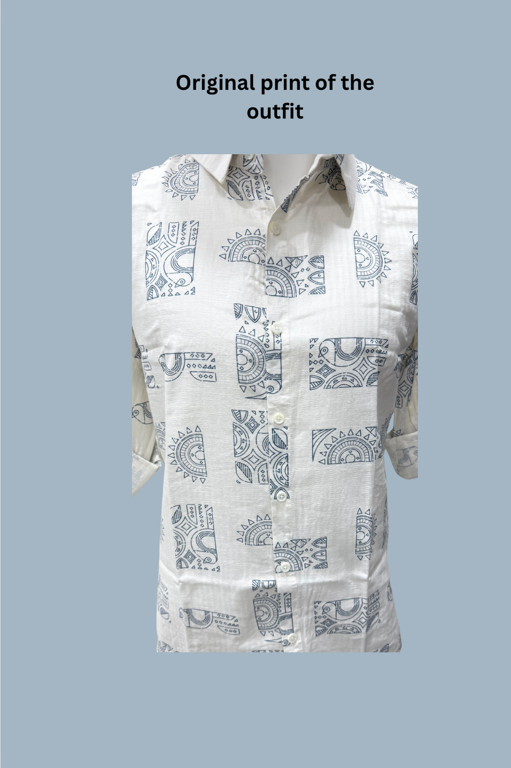 Geometric Pattern Chikankari Shirts for Men