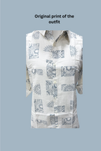 Geometric Pattern Chikankari Shirts for Men
