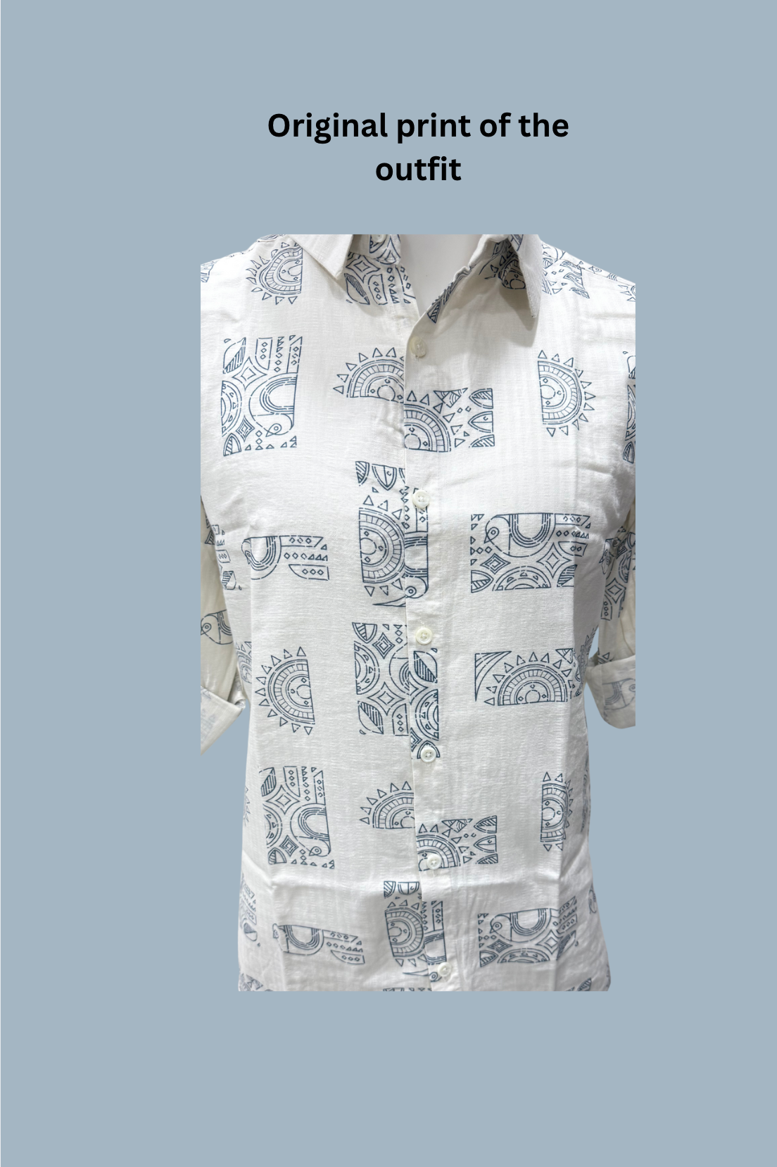 Geometric Pattern Chikankari Shirts for Men