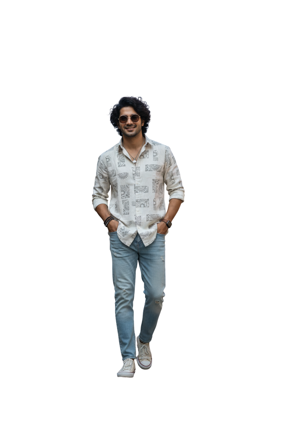 Sage Green Printed Shirts for Men