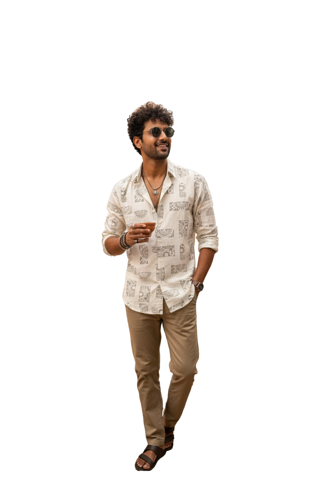 Sage Green Printed Shirts for Men