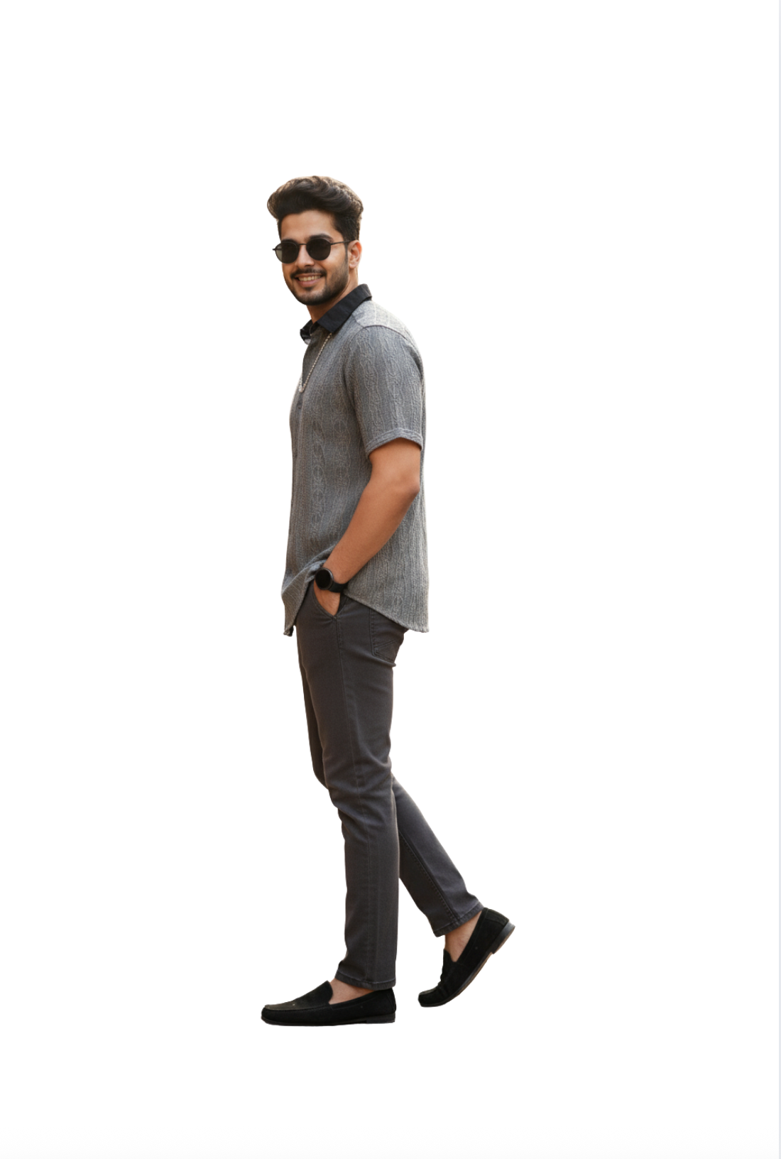 Grey Knitted Shirts for Men