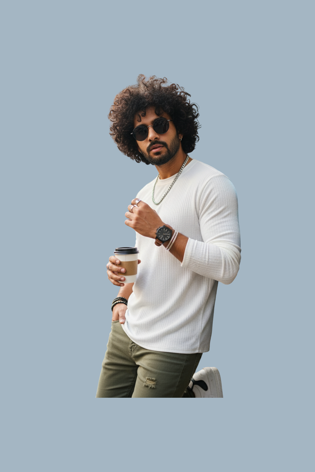 White Full Sleeve T-Shirt for Men