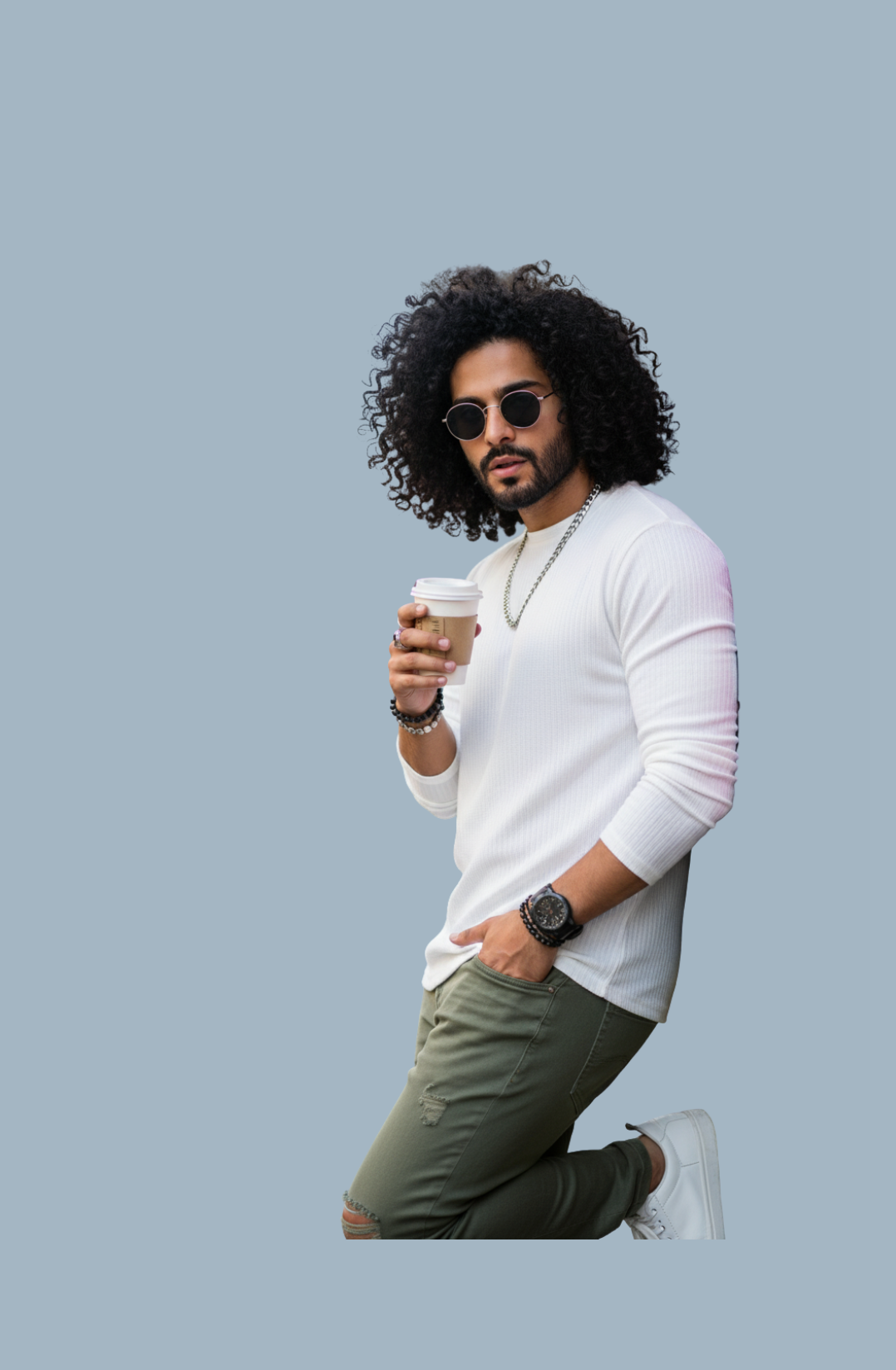 White Full Sleeve T-Shirt for Men