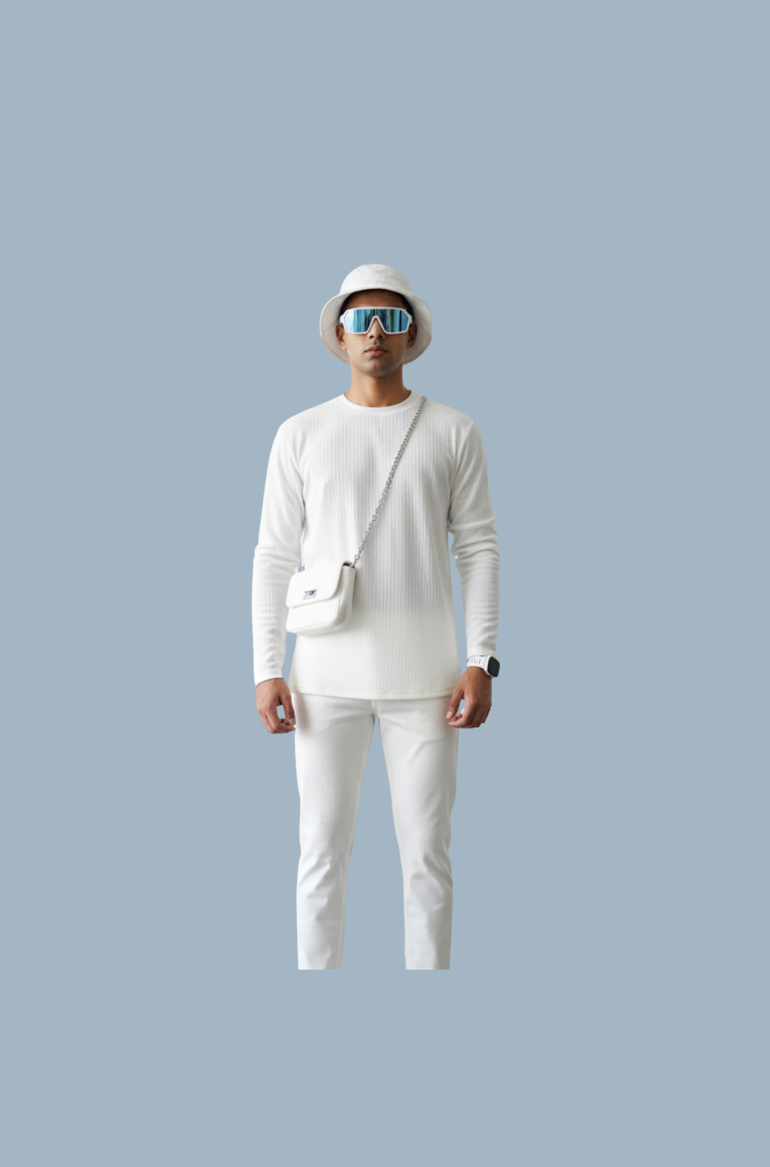 White Full Sleeve T-Shirt for Men